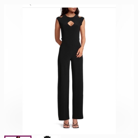 Norma Kamali black sleeveless cutout jumpsuit NWOT S small - Picture 1 of 4